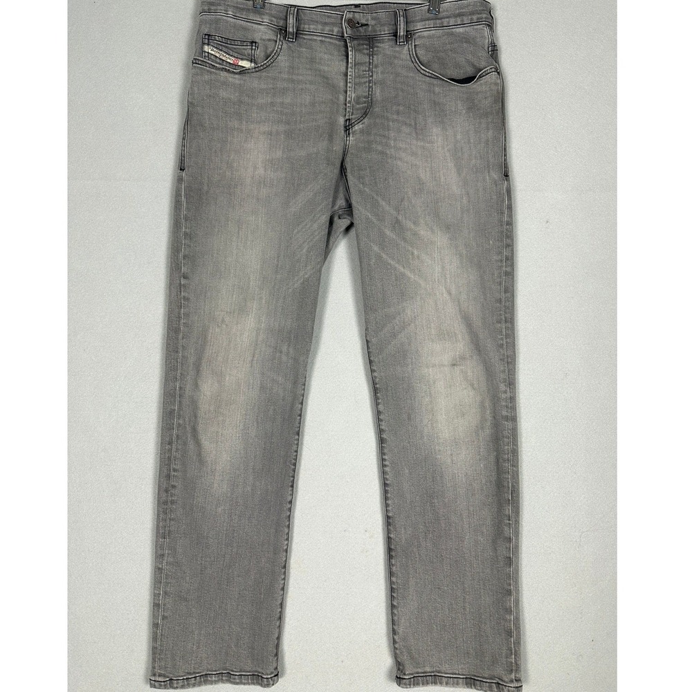 Diesel 2020 D-Viker OGDAP Jeans Men 34X32 Grey Straight Distressed Stretch Denim